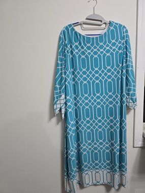 Blue Geo-Print Women's Jersey Dress